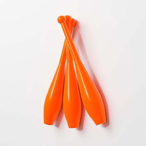 Play Juggling Set di 3 Clave Giocoleria Prima Monoscocca - Bilanciamento Perfetto per Principianti ed Esperti - Arancione