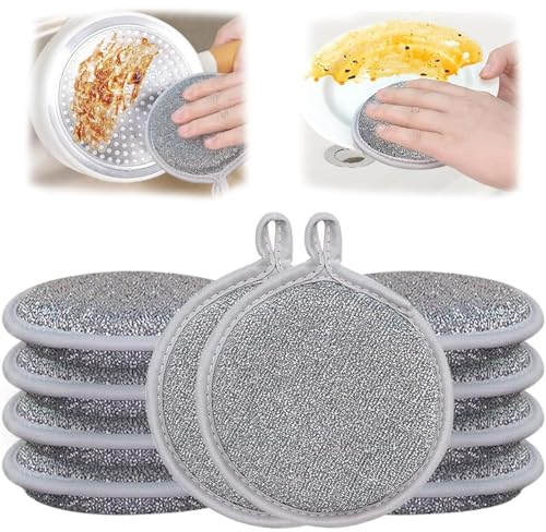 HYDTQCL 10 Stücke Spültücher, 2024 Neuestes Geschirrspüllappen aus Draht, Drahtspültücher Nass und Trocken für Küche Haushalt Pfanne