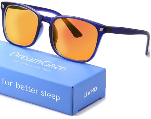 livho DreamGaze Blaulichtfilter-Brille für Männer – Blaulichtschutz – Premium Gaming- & Bildschirmbrille für Besseren Schlaf