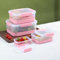 BoxedHome 4 pack Food Storage Container Set with Silicone Seal Secure Clips & Lid - Watertight & Airtight Lids, BPA-Free, Ideal For Meal Prep & Storage, Freezer & Dishwasher Safe, Pink