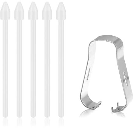 Pack de 5 Pointes de Stylet Tactile de Remplacement, Compatibles avec Samsung Galaxy S6/S6lite/S7/S7+/S7FE/S8/S8+/S8Ultra/S21Ultra/S22Ultra/S23Ultra/Note10/Note20 (Blanc)