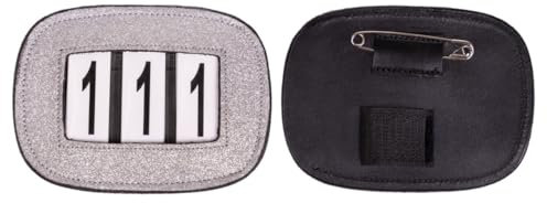 ARBO-INOX Nummernhalter für Turnierpferde mit Sicherheitsnadel und Klettverschluss auswechselbare Nummern (Silber)