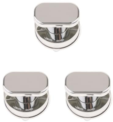 Feriuzymix Juego de 3 tiradores de cristal con ventosa fuerte para puerta o ventana, color plateado, talla S