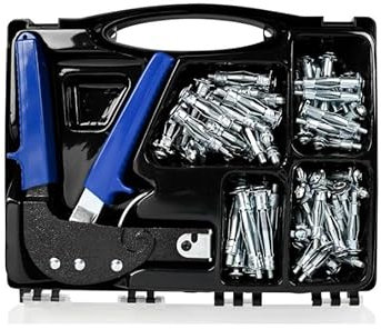 Hohlraumdübel Dübelzange Set 72 tlg. Dübel M4 M5 für Gipskarton Trockenbau Spanplatten Hohlwand Rigips