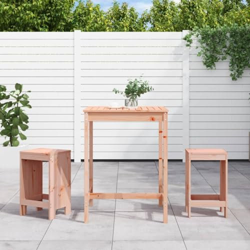 Youuihom Set da Salotto per Terrazza Set di Divani per Esterni Set da Bar da Giardino 3 pz in Legno Massello di Douglas Adatto per Balconi, Giardini, Bordo Piscina, Portici
