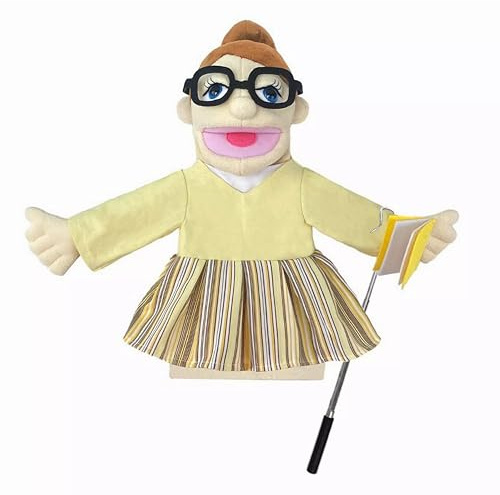 LOMTRATS Burattini teatrali per bambini,include insegnante,poliziotto,pirata,detective,ecc.con bocche aperte mobili,perfetti per raccontare storie,insegnare,regali per festival,1 pezzo con joystick