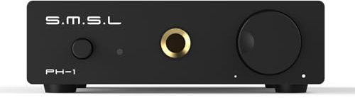 SMSL PH-1 MM Amplificatore Phono ad alta fedeltà 6,35 mm Jack per cuffie AMP guadagno oro 46dB distorsione ultra-bassa funzione amplificatore cuffie integrato