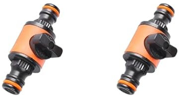 Garden Hose Pipe Joint,Quick-Release Double Male Connector,with Switches in-line Shut-Off Valves Extender,for Garden Hose Pipe Quick Connectors (2Pcs)