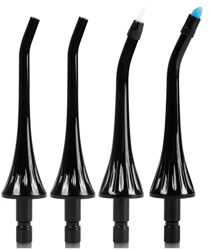 Maltec Ersatzspitzen Wasserflosser, Munddusche aufsätze Jet Tip Düse, Schwarz, 4 Stück