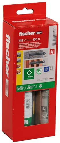 fischer Injektionsmörtel FIS V Zero 150 C, umweltschonender Universalmörtel, wetterfester Mörtel für den Innen- und Außenbereich, Mörtelmasse für Lasten in allen gängigen Baustoffen, 150 ml