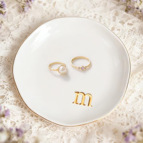 Gifts for Women Trinket Dish Unique Christmas Birthday New Home Gifts For Women Her Jewellery Tray Cute Room Decor Aesthetic Bedroom Accessories Ring Dish Holders Small Friendship (M)