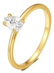 BCughia Verlobungsring 375 Gelbgold, Echtgold Ehering Damen mit Träne Moissanit Eheringe Trauringe Gr 51