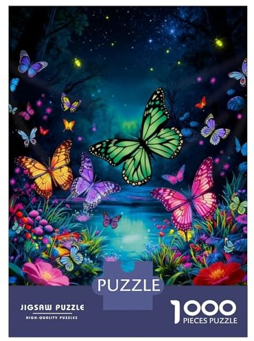 Fluorescent Papillon Swarm Puzzle 1000 Pièces Adultes Puzzles 1000 Pièces Peinture Art Décor À La Maison 38x26cm/1000pcs