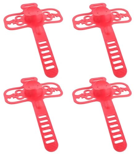 POPETPOP 4 Stück Pack Silikon Handyhalterung für Fahrradlenker mit Libellen Design Rot Antivibrationsdämpfend Kompatibel für Mountainbike Rennrad und Roller