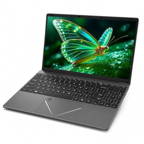 Computer Portatile da 15,6 pollici IPS, Core i3, 8 GB DDR3 RAM 256 GB SSD | PC Portatile con Tastiera Retroilluminata, Tastierino Digitale, Sblocco con Impronta, Fotocamera, WiFi 5, Bluetooth 5, Type-C