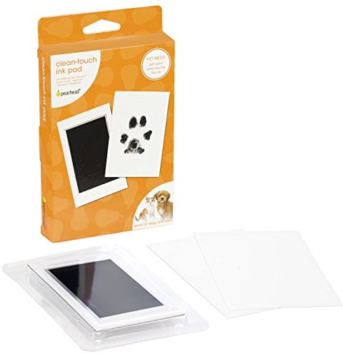 Pearhead Paw Print Clean Touch Ink Pad Kit for Dogs and Cats, Pet Owner Keepsake, DIY Inkless Paw and Nose Print Impression Set, Small/Medium