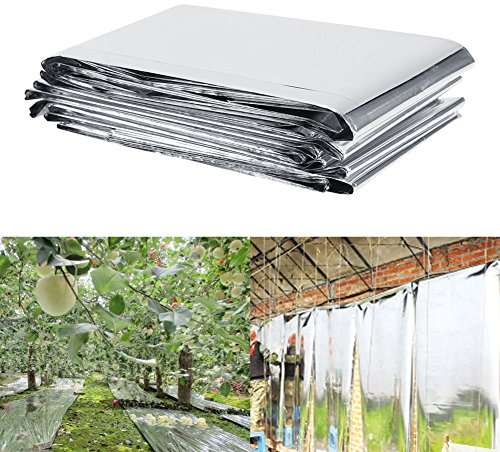 Zunate Reflektierende Film, PETP-Folie hoch-reflektorisch Mylar Garten Deckblatt, ideal für den Einsatz im Garten oder Gewächshaus, um das Pflanzenwachstum zu steigern, 210 x 120 cm, Silber