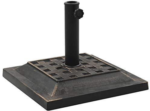 vidaXL Sonnenschirmständer Quadratisch 12kg Bronze Schirmhalter Schirmständer