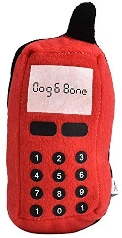 Pssopp Squeaky Plush Cell Phone Toy Dog Chew Toy Pet Chew Squeaker Toys Funny Mobile Phone Shape Interactive Toy for Dog Cat(Red)