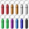 pengxiaomei 12 Pack Pill Box Keyring, Colourful Aluminum Alloy Pill Container Water Resistant Keychain Emergency Cash Stash Pill Holder for Outdoor Travel Camping (12pcs in 8 Colours)