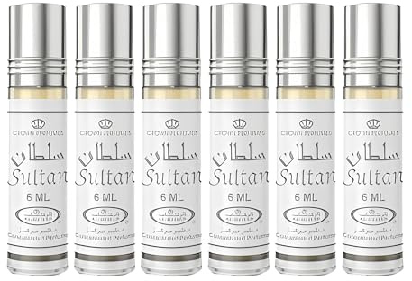 Al Rehab Authentischer Duft, ohne Alkohol, 6 ml, 100 % hochwertiges Öl, 6 ml x 6 Stück (Sultan)
