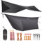 Onewind Wasserdichte Campingplane, 3.6x3m Ultraleichte Zeltplane für Hängematte Ripstop Silnylon Regen Schnee Schutz 4 Jahreszeiten Wing Tarp Regenfliege für Ourdoor Wandern Rucksackreisen, Dunkelgrau