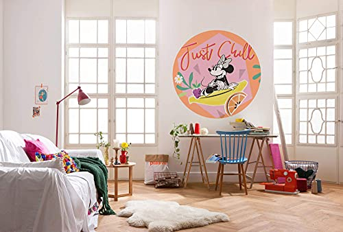 Komar Disney Dot DD1-018 Papier peint photo rond et autocollant en non-tissé Motif Minnie Chill Diamètre 125 cm