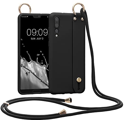 kwmobile Hülle kompatibel mit Huawei P20 Pro - Handyhülle mit Schlaufe Ring - Handy Cover Case in Schwarz