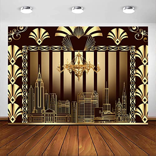 Avezano The Great Gatsby Kulisse 1920er Jahre Kulisse Retro Brüllende 1920er Jahre Party Geburtstag Hochzeit Dekoration Bilder Kulisse Photo Booth Studio Requisiten (2,1 mx 1,5 m)