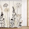 Omifly Beige Shower Curtain Cream Floral 60x72 Taupe Brown Silhouette Flower Rustic Boho Wildfloral Leaves Plants Botanical Vintage Bathroom Set 12 Plastic Hooks Waterproof Toilet Accessories Decor