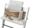 LUCCA kids Cojín para trona Tripp Trapp Stokke - revestimiento plastificado para fácil limpieza (diseño de estrellas japonesas beige)