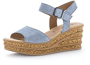 Gabor Damen Keilsandalen, Frauen Sandalen,Best Fitting,Keilsandaletten,Keilabsatz,Wedge-Heel,Sommerschuhe,Freizeitschuhe,Atlantik,42 EU / 8 UK
