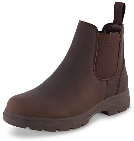 CUSHIONAIRE Women's Britain Chelsea Boots. Soft Vegan Leather, Non-Slip Sole, Memory Foam, Back Pull Tab, Ankle Boots for Women, ESPRESSO 8