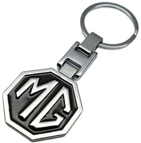 Schlüsselanhänger aus Chrom, Auto-Logo, Legierung, Schlüsselanhänger, Autozubehör, kompatibel mit MG3 ZS, Schwarz , Einheitsgröße