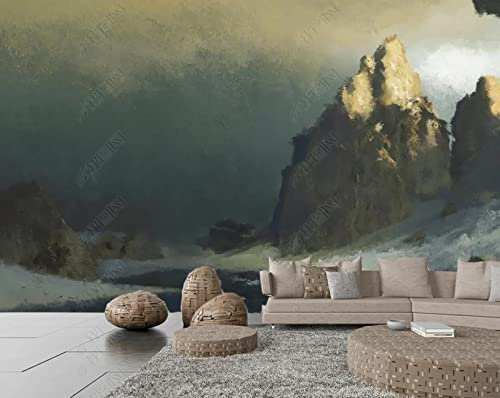 Fototapete 3D Effekt 3D Tapete Berge Schnee Berg Schnee Szene Wanddekoration Aus Vliesstoff 200(W) X140(H) Cm