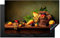 KitchenYeah© Herdabdeckplatte Einteilig Herdabdeckung Abdeckplatte für Ceranfeld Abdeckung Induktionskochfeld Aufrollbare Matte Trauben - Rustikal - Korb - Obst - Farbe - 83x51 cm