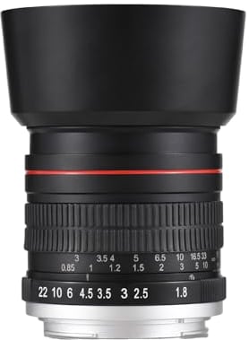 Andoer Obiettivo 85mm Obiettivo per Fotocamera a Fuoco Fisso F1.8 Messa a Fuoco Manuale con Attacco EF Compatibile con Canon EOS Rebel T8i T7i T6 T3i T2i 4000D Ideale per Viaggi e Paesaggi