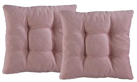 XDREAM Interior 2er Set Stuhlkissen Altrosa | Bequemes Sitzkissen für Küchen, Esszimmer und Gartenstühle | Öko-Tex Zertifiziert | produziert nach deutschem Qualitätsstandard | 38 x 38 x 6 cm