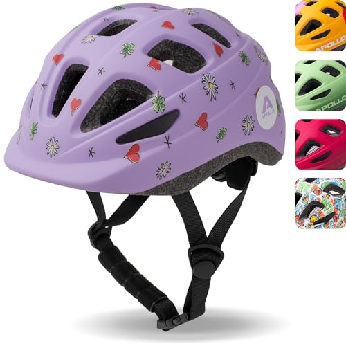 Apollo Kinder Fahrradhelm, Helm für Kinder & Jugendliche, Multisport Helm, Fahrradhelm Mädchen, Fahrradhelm Jungen, Kinderhelm ab 3 Jahre, Verstellbarer Kinder-Helm, ab Größe 48, für Fahrrad & Roller