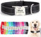 SEOUGEE Personalised Dog Collar with Engraved Metal Buckle, Reflective Nylon Collars for Small Medium Large Dogs with Custom Name Plate Phone Number, Adjustable (Black, S:Neck 30-40cm,Width 1.5cm)