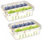 Gzsekken Fresh Food Storage Containers with Lids Airtight,2 Pack Fridge Food Storage Containers Food Fresh Box with 2 Removable Colander for Fruit Salad Vegetables BPA Free Clear Sealed Keeper
