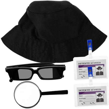 IMIKEYA Costume de Unisexe Accessoires de Jeu de Rôle Kit de Cosplay Lunettes Loupe Fournitures de Fête Garçon et Filles Activités Amusantes