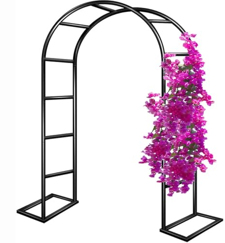 Einfache Montage Metall-Gartenlaube für Kletterpflanzen – Hochzeitszeremonie, Dekoration, Bogen, Rasen-Rankgitter für Kletterrosen, grüne Farbe (H 2,3 m x B 1,4 m)