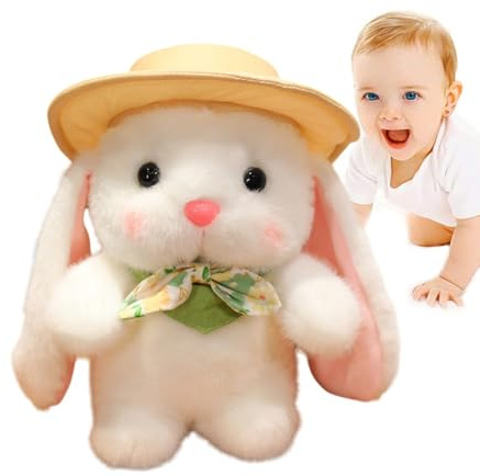 Plüschhase | Kuschelpuppe | Kuschelpuppe | Plüschhase mit und | Für Osternest Kindergarten Geburtstag Mädchen Erwachsene Familie Jugend Weihnachten Begleiter Reise Nanna