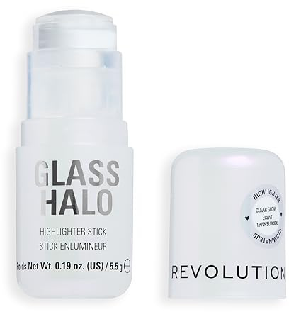 Revolution Glass Halo Highlighter Stick, Mit Peptiden & Vitamin E für Strahlenden Dewy Glow, Clear Glow, 4.5g