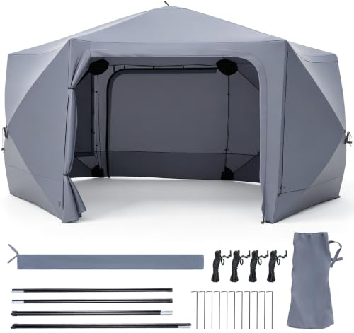 COSTWAY Tonnelle de Jardin Exterieur, pour Fête, Camping, 427x357x243 cm