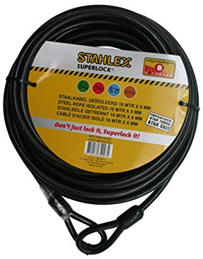 Schlaufenkabelschloss STAHLEX Fahrrad Schloss Stahlseil 10000 X 8 MM