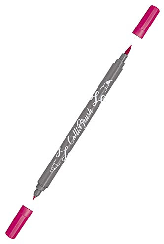 ONLINE Calli.Brush Pen mit Double-Tip, Pinsel- und Kalligraphie-Spitze, Handlettering Brush-Pens in verschiedenen Farben, bunte Bullet-Journal Stifte für Kalligrafie, Aquarell, Farbe: Fluo Pink