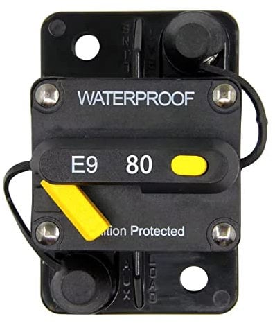 RKURCK 12V-48VDC 80A Waterproof Surface-Mount Circuit Breaker with Manual Reset for Marine Trolling Motors Boat ATV 80Amp