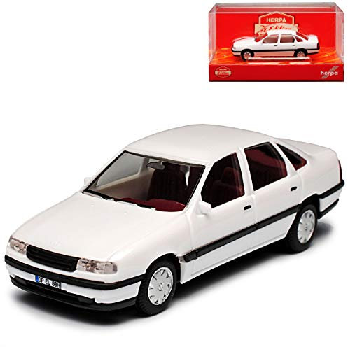 Opel Vectra A Limousine Weiss 1988-1995 H0 1/87 Herpa Modell Auto mit individiuellem Wunschkennzeichen